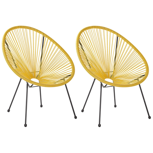 Conjunto de 2 cadeiras de jardim ACAPULCO II Amarelo