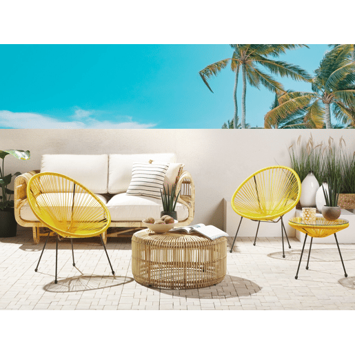 Conjunto de 2 cadeiras de jardim ACAPULCO II Amarelo