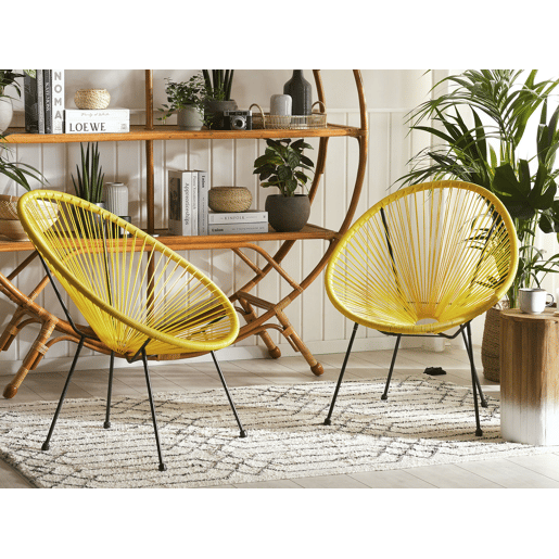 Conjunto de 2 cadeiras de jardim ACAPULCO II Amarelo