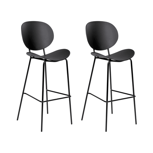 Conjunto de 2 bancos de bar SHONTO Preto Conjunto de 2 bancos de bar SHONTO Preto