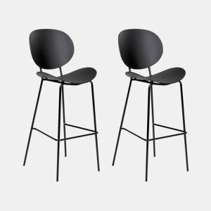 Conjunto de 2 bancos de bar SHONTO Preto
