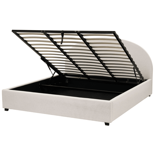 Cama baú Tecido VAUCLUSE 180 x 200 cm Creme claro