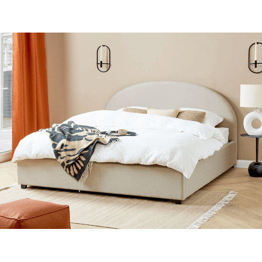 Cama baú Tecido VAUCLUSE 180 x 200 cm Creme claro