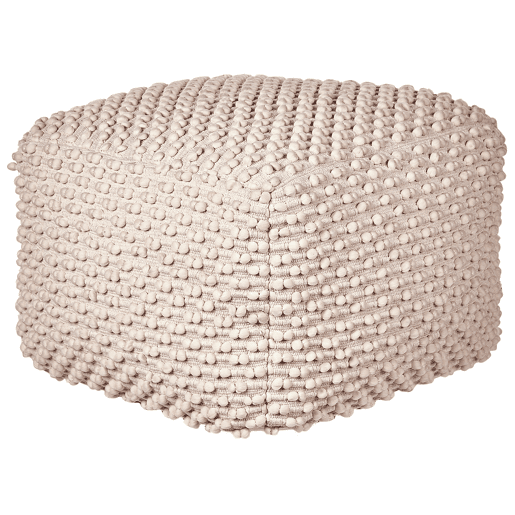 Pufe KINGRI Algodão Taupe 50 cm 50 cm 35 cm