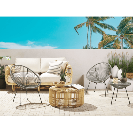Conjunto de 2 cadeiras de jardim ACAPULCO II Cinzento escuro