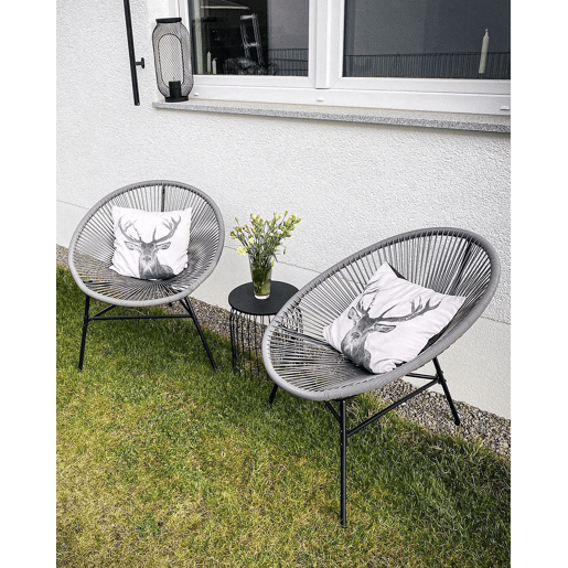Conjunto de 2 cadeiras de jardim ACAPULCO II Cinzento escuro