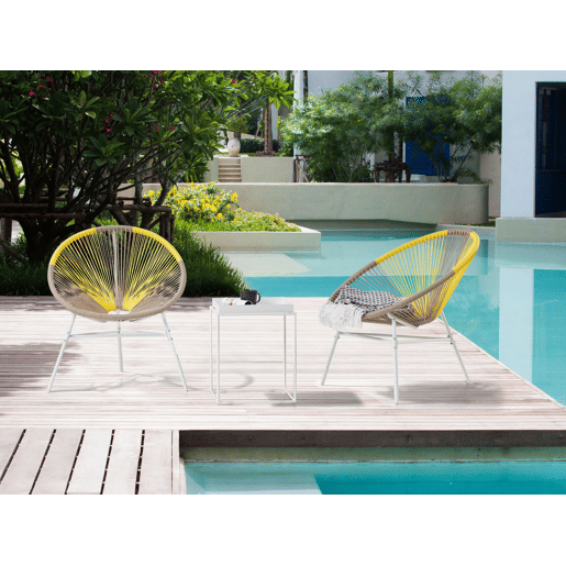 Conjunto de 2 cadeiras de jardim ACAPULCO Taupe