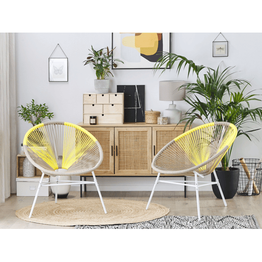Conjunto de 2 cadeiras de jardim ACAPULCO Taupe