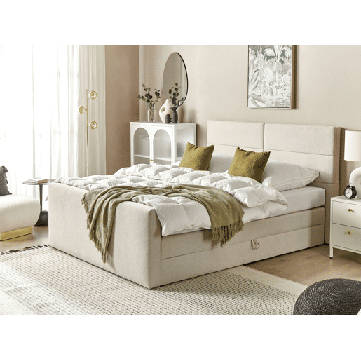 Beliani Cama continental com arrumação Poliéster ARISTOCRAT