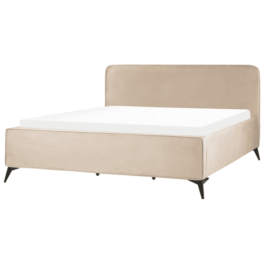 Cama Veludo VALOGNES 180 x 200 cm Taupe