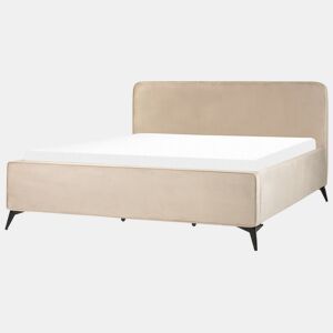 Cama Veludo VALOGNES 180 x 200 cm Taupe