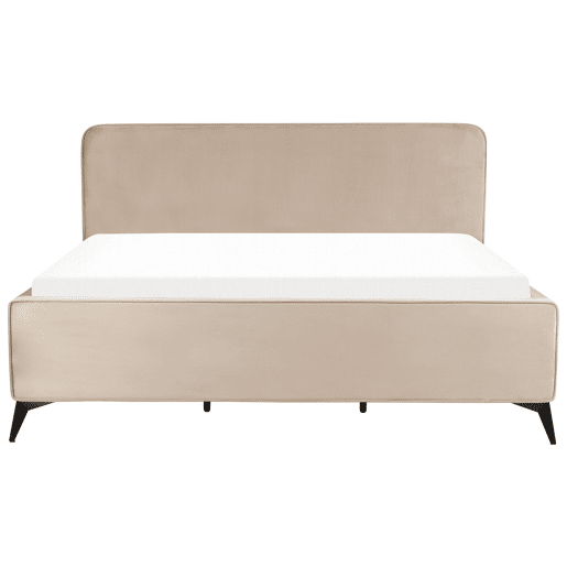 Cama Veludo VALOGNES 180 x 200 cm Taupe