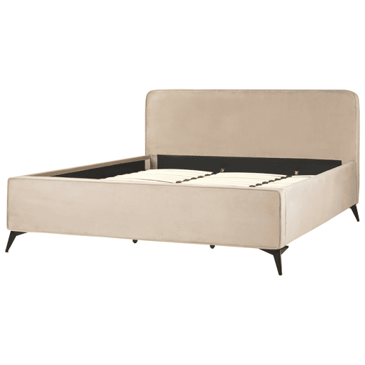 Cama Veludo VALOGNES 180 x 200 cm Taupe