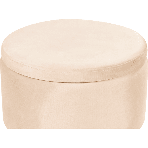 Pufe com arrumação SILAS Veludo Creme 42 cm 42 cm 44 cm