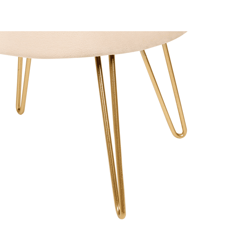 Pufe com arrumação SILAS Veludo Creme 42 cm 42 cm 44 cm
