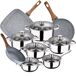 Bateria de cocina 12 piezas con juego de sartenes Bateria de cocina 12 piezas con juego de sartenes Cromo
