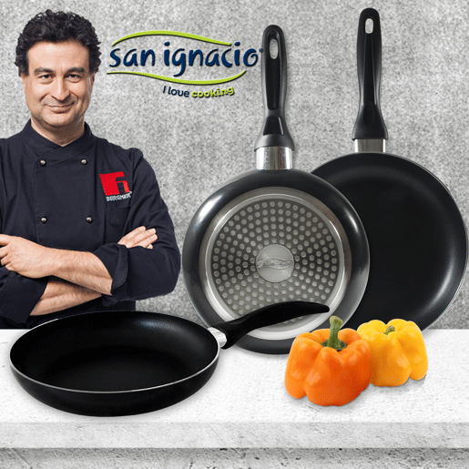 Bateria de cozinha SIP (dois salvamentos + três vasos com tampa de vidro) com conjunto de 3 panelas Ø162024 cm preto., Indução