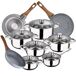 Bateria de cocina 12 piezas con juego de sartenes Bateria de cocina 12 piezas con juego de sartenes Cromo