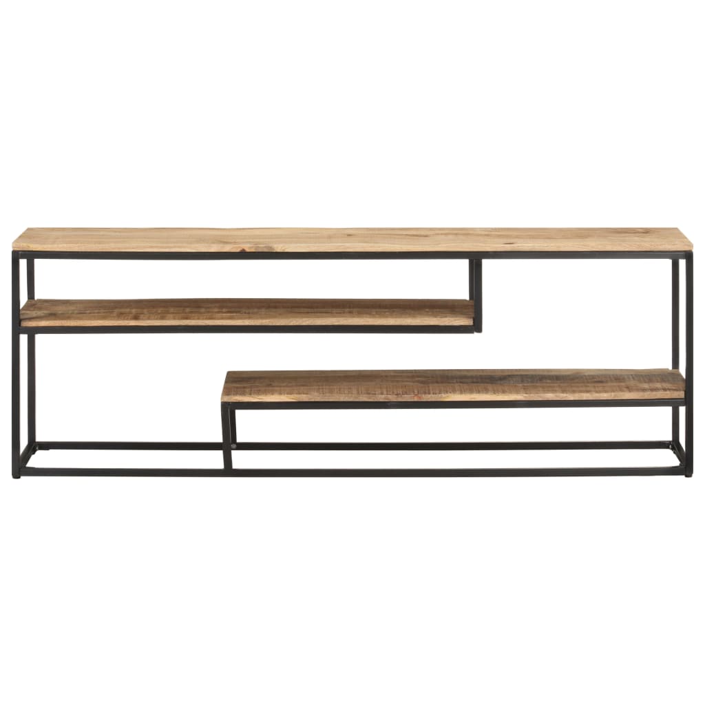 mueble para tv de madera maciza de mango rugosa 130x30x45 cm