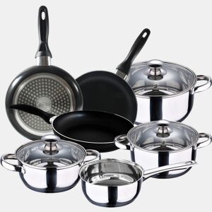 Bateria 7 peças S.IGNACIO FARO y Conjunto 3 panelas Ø16Ø20Ø24 cm preto, alumínio pressionado, inútil, indução