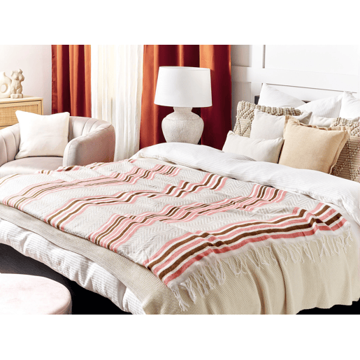 Manta MAGAR Tecido 130 x 170 cm Creme
