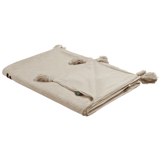 Manta DEOGHAR Algodão 130 x 180 cm Creme Manta DEOGHAR Algodão 130 x 180 cm Creme