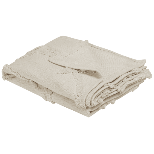 Manta ACACIA Algodão 130 x 160 cm Creme