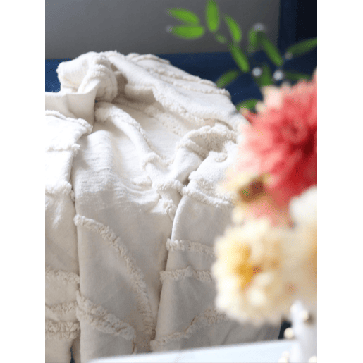 Manta ACACIA Algodão 130 x 160 cm Creme
