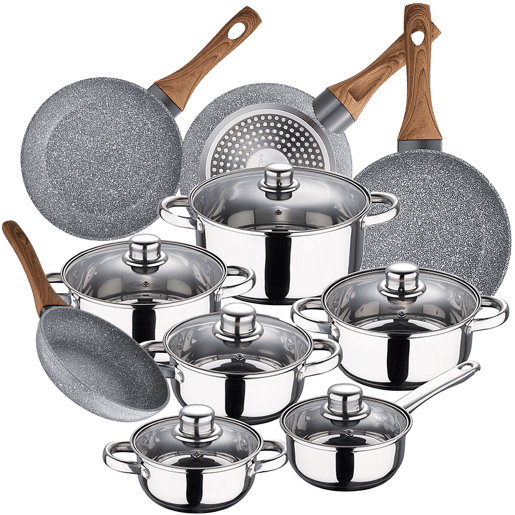Bateria de cozinha 12 peças Cassel em aço inoxidável com jogo de patch (20242628 cm) Daimiel em alumínio forjado Bateria de cozinha 12 peças Cassel em aço inoxidável com jogo de patch (20242628 cm) Daimiel em alumínio forjado