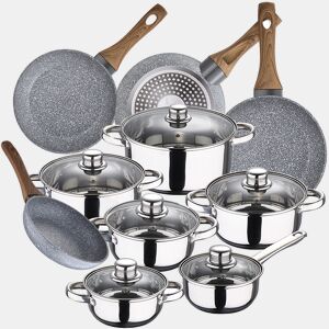 Bateria de cozinha 12 peças Cassel em aço inoxidável com jogo de patch (20242628 cm) Daimiel em alumínio forjado