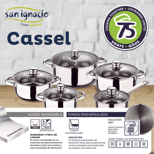 Bateria de cozinha 12 peças Cassel em aço inoxidável com jogo de patch (20242628 cm) Daimiel em alumínio forjado Bateria de cozinha 12 peças Cassel em aço inoxidável com jogo de patch (20242628 cm) Daimiel em alumínio forjado