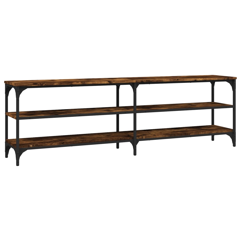 mueble de tv madera contrachapada roble ahumado 160x30x50 cm