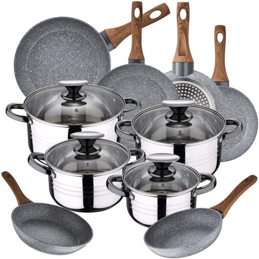 Bateria de cozinha 8 peças de aço inoxidável Dina com jogo de patch (202022242628 cm) Daimiel em alumínio forjado