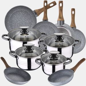 Bateria de cozinha 8 peças de aço inoxidável Dina com jogo de patch (202022242628 cm) Daimiel em alumínio forjado