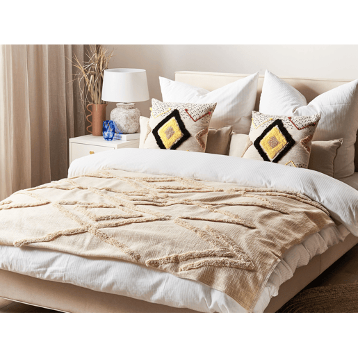 Manta MORBI Algodão 130 x 180 cm Creme Manta MORBI Algodão 130 x 180 cm Creme