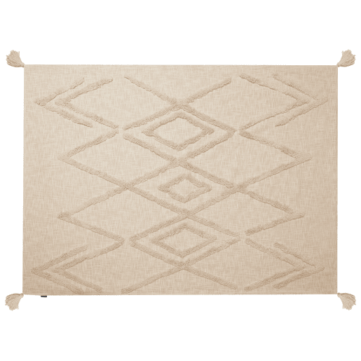 Manta MORBI Algodão 130 x 180 cm Creme Manta MORBI Algodão 130 x 180 cm Creme