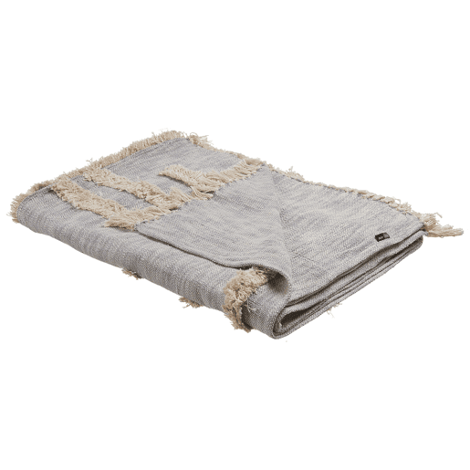 Manta HOSPET Algodão 130 x 180 cm Cinzento Manta HOSPET Algodão 130 x 180 cm Cinzento