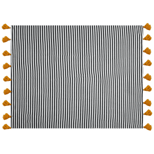 Manta SUNWAL Tecido 130 x 170 cm PretoBranco