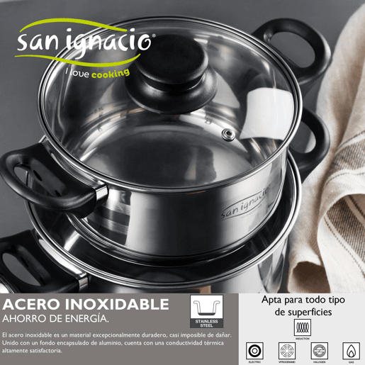 Defina a bateria 8 peças + conjunto 3 panelas 162024 cms
