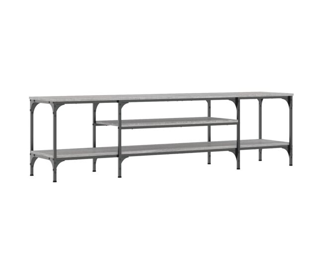Mueble TV hierro y madera contrachapada gris Sonoma 161x35x45cm