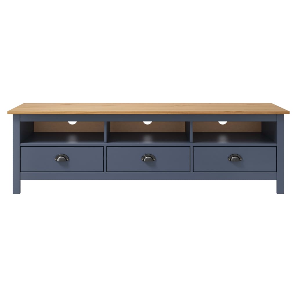 mueble de tv hill madera maciza de pino gris 158x40x47 cm