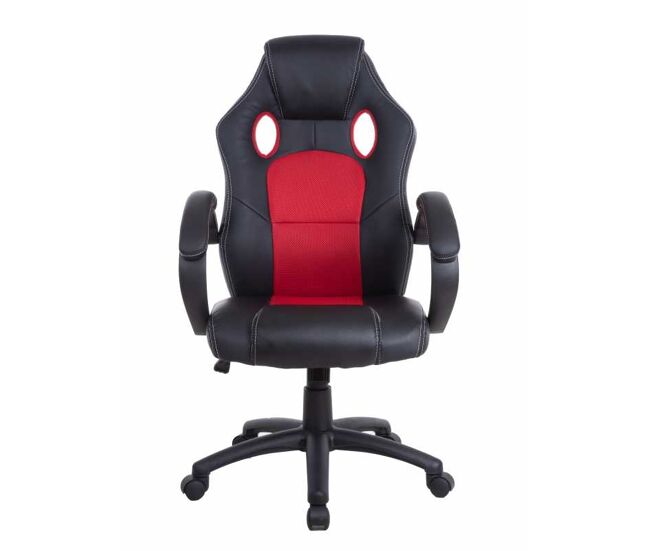 Silla gaming valencia|varios colores|tapizado piel sintética|reclinable (color: rojo)