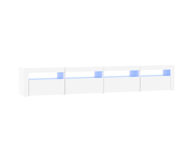 Mueble de tv con luces led blanco 240x35x40 cm