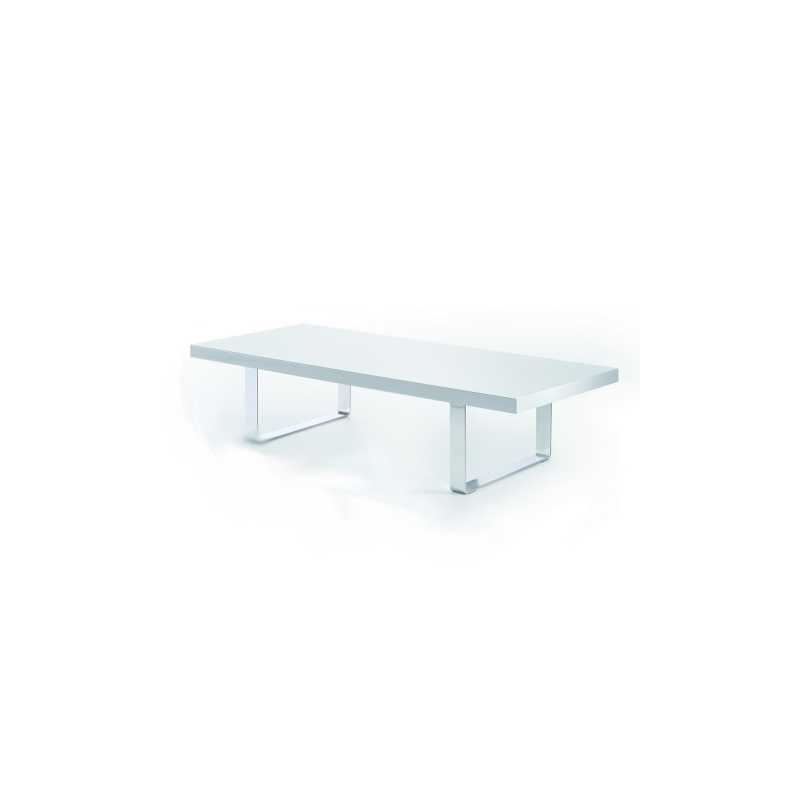 Mesa rectangular de salón | color alto brillo blanco | medidas 120x60xh35 cm (color: blanco)
