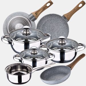Bateria de cozinha 7 peças Farol de aço inoxidável com jogo de patch (222426 cm) Daimiel em alumínio forjado