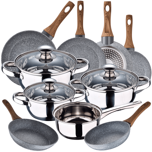 Bateria de cozinha 7 peças Farol de aço inoxidável com jogo de patch (202022242628 cm) Daimiel em alumínio forjado