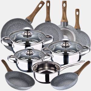 Bateria de cozinha 7 peças Farol de aço inoxidável com jogo de patch (202022242628 cm) Daimiel em alumínio forjado