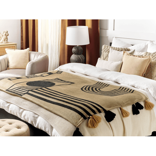Manta THAPREK Tecido 130 x 170 cm Creme