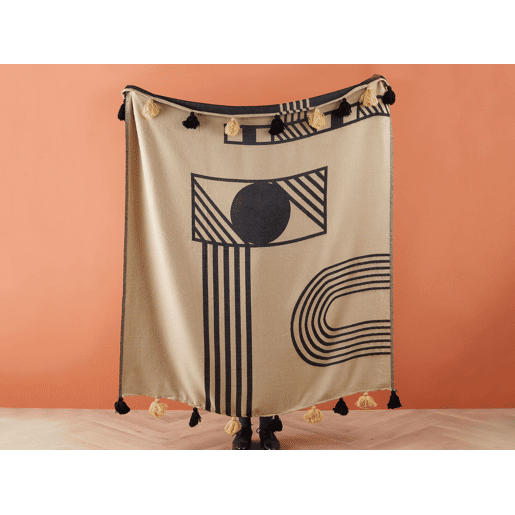 Manta THAPREK Tecido 130 x 170 cm Creme