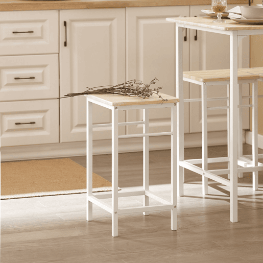 Conjunto de mesa branca e 4 bancos SoBuy OGT11-WN